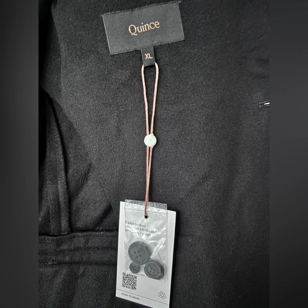 Quince 100% Cashmere Black Blazer XL New With Tags